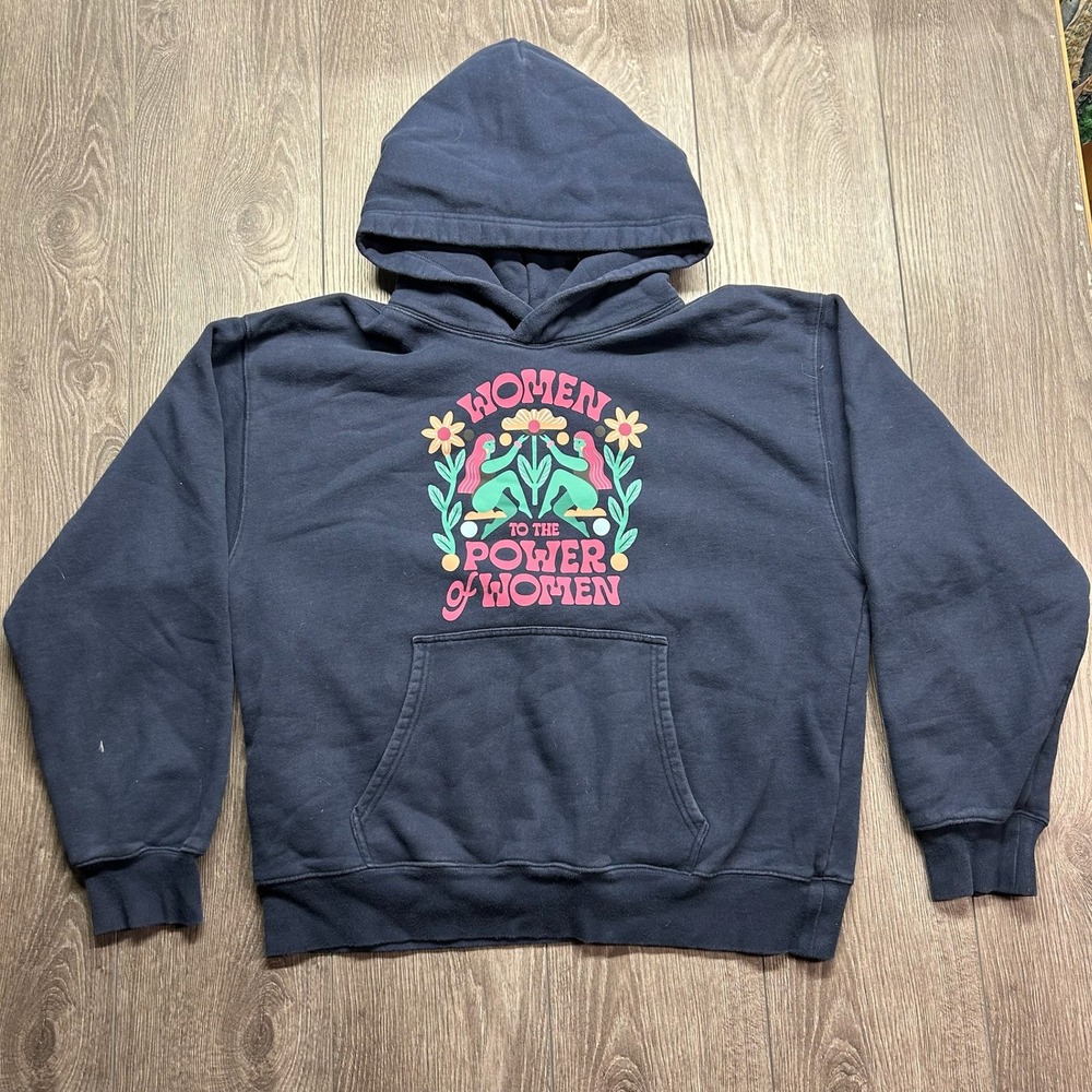 Aritzia Community Women to the Power of Women Hoodie Navy Blue XL Graphic Fleece